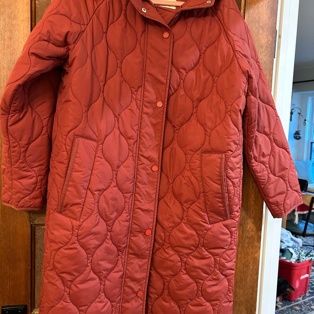 Women's Quilted Red Coat